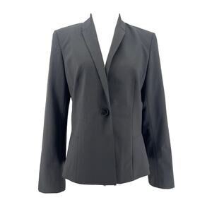 Lafayette 148 New York Women's Gray Wool Long Slevee Blazer Jacket Size 4